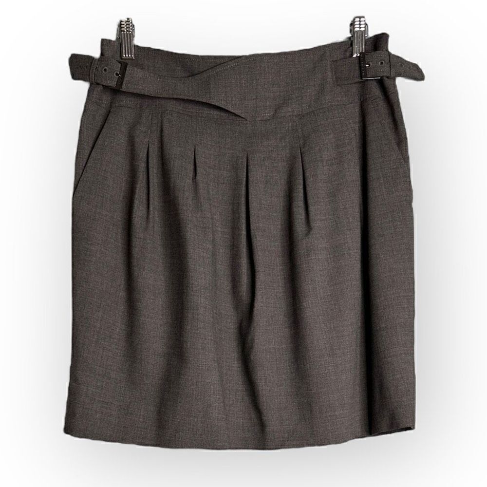 BCBGMAXAZRIA grey skirt pockets & belt size 12